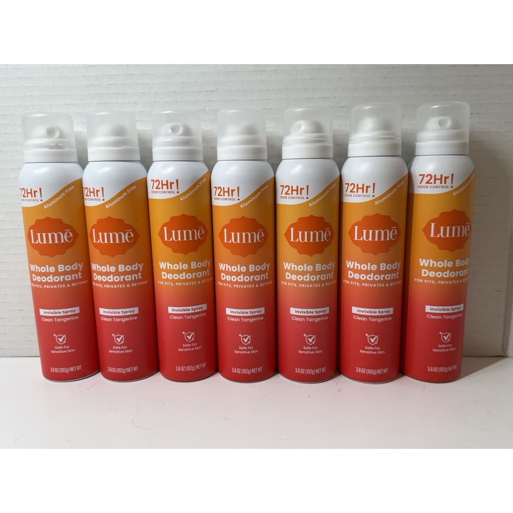 New 7x Lume Spray Deodorant Whole Body Invisible 3.6 oz Clean Tangerine